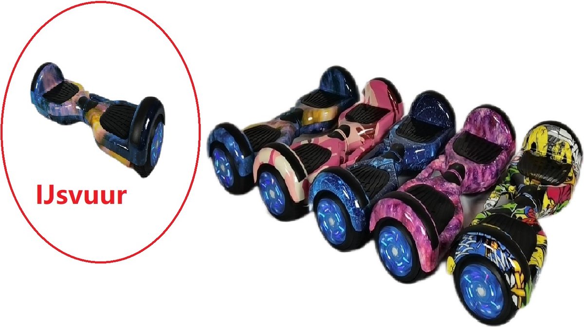 Hoverboard -6,5 inch -hoverboards voor kinderen en tieners-Hoverboards met Bluetooth - LED-licht met krachtige motor -Cadeau voor kinderen-Ijsframe