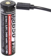 kraftmax Pro USB Speciale oplaadbare batterij 18650 Li-ion 3.6 V 3400 mAh