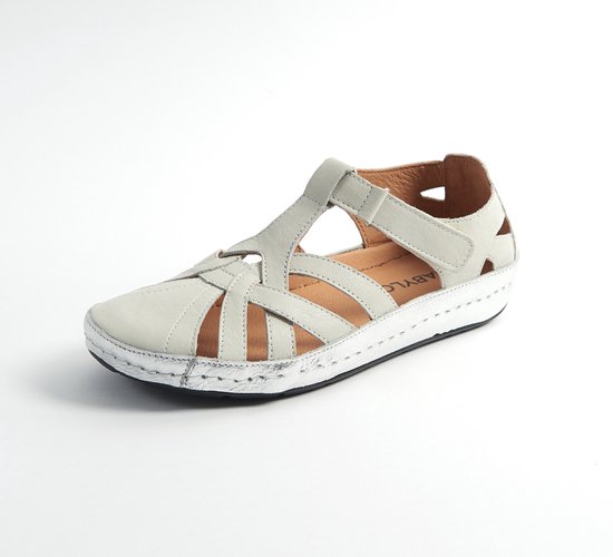 Gabylou - Opengewerkte sandalen comfort leer - Brede H - Model Marie Odile -... | bol.com