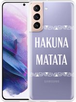 Hoesje Geschikt voor Samsung Galaxy S21 Hakuna Matata white