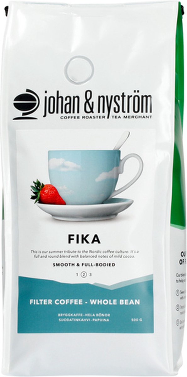 Johan & Nyström - Fika Filter 500g - smooth and full bodied filter koffie - whole bean / hele bonen (filter koffie blend voor Moccamaster en handmatige zetmethodes)