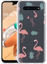 LG K41S Hoesje Flamingo Pattern - Designed by Cazy