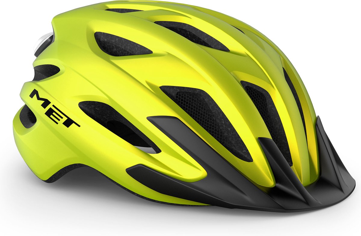 MET Crossover MIPS Fietshelm Mannen & Vrouwen - Stadsfietshelm Volwassenen - Maat M - Lime Yellow Metallic Matt