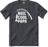 Reel Cool Papa | Vissen - Vishengel - Vis - T-Shirt - Unisex - Mouse Grey - Maat 3XL