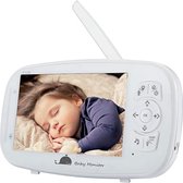 Blossombel Baby Monitor Pro. – Babyfoon met Camera – 5″ Full HD Geluidsdetectie – Nachtvisie – Terugspreekfunctie-Wit