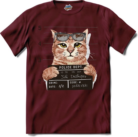 Sofa Destroyer | Katten - Kat - Cats - T-Shirt - Unisex - Burgundy - Maat M