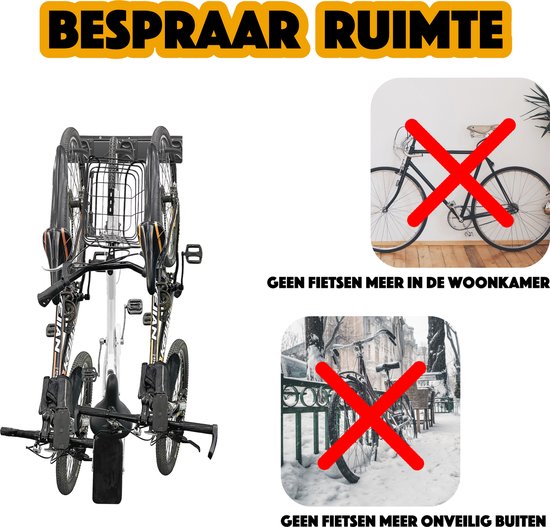 Fiets ophangsysteem voor fietsen accessoires en garage tools - fietsrek - fietslift - muurbeugel fiets - fietshaak - fiets ophangbeugel - fiets - inclusief schroeven en pluggen