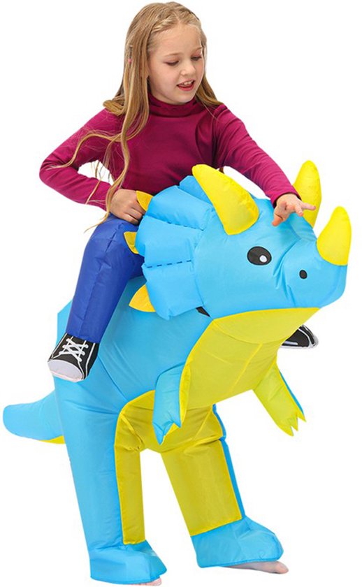KIMU® Déguisement Opblaasbaar équitation T-rex ENFANT - costume gonflable  dino costume