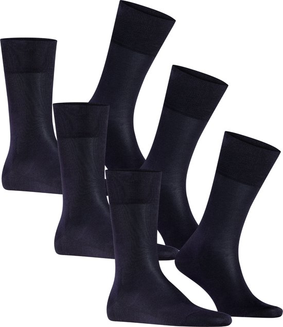 FALKE Tiago Lot de 3 paires de chaussettes Business & Casual en Katoen biologique pour homme Bleu - Chaussettes 44