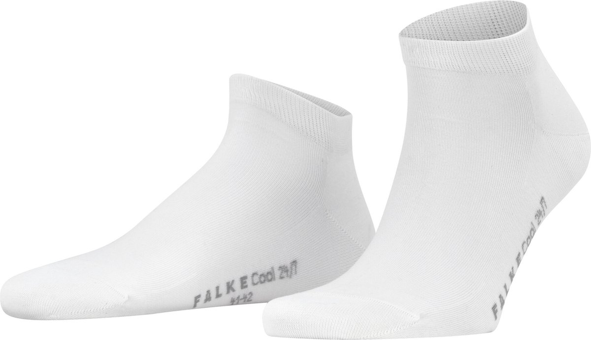 FALKE Cool 24/7 kort eenkleurig katoen sneakersokken enkelsokken heren wit - maat 45-46