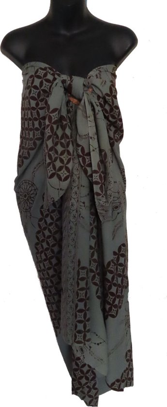Sarong / pareo - Strandkleding wikkelrok - Paars / zwart flower Sarong / pareo - Strandkleding wikkelrok - Paars / zwart flower