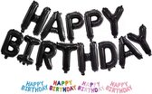 *** Zwart Happy Birthday Verjaardag Folie Ballonnen - Feest Party Versiering Ballon - van Heble® ***