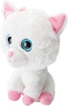 Playtive - Knuffeldier - Witte Kat/Poes - Katten Knuffel - 24 cm - katten knuffeldieren - Speelgoed voor kinderen - Knuffels