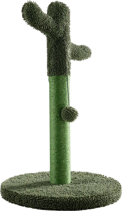 ACAZA - Krabpaal - Cactus Krabpaal - Krabmeubel met Speelbal - H 65 cm - Groen cadeau geven