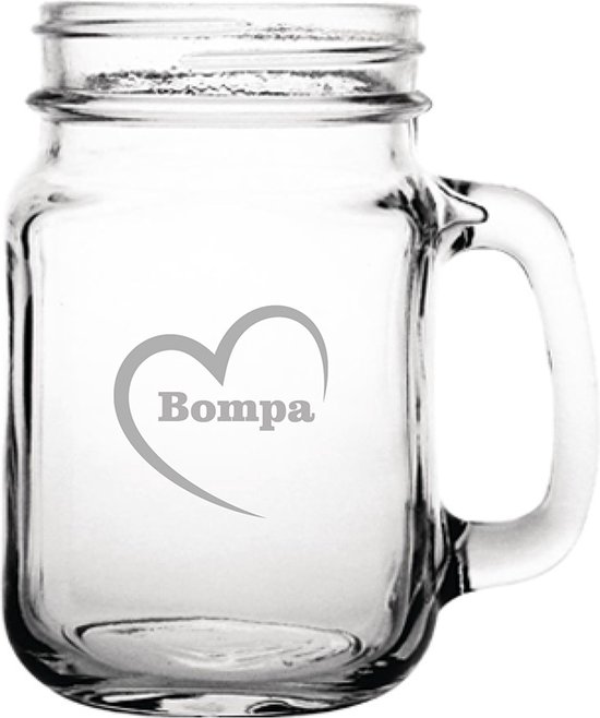 Drinkglas gegraveerd - 45cl - Bompa-hartje