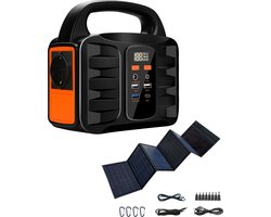 Denver Powerbank 42.000 mAh / 155Wh - Powerstation 230V / 100W - Quick Charging - Generator Incl. Zonnepaneel - Ingebouwd Stopcontact