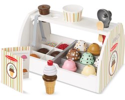 Melissa & Doug Houten ijscorner Scheppen en serveren - Fantasiespel - Speelgoedeten - Houten Speelgoed - Montessori Speelgoed - Speel Eten ijs speelgoed - 3+ - Cadeau voor jongens en meisjes