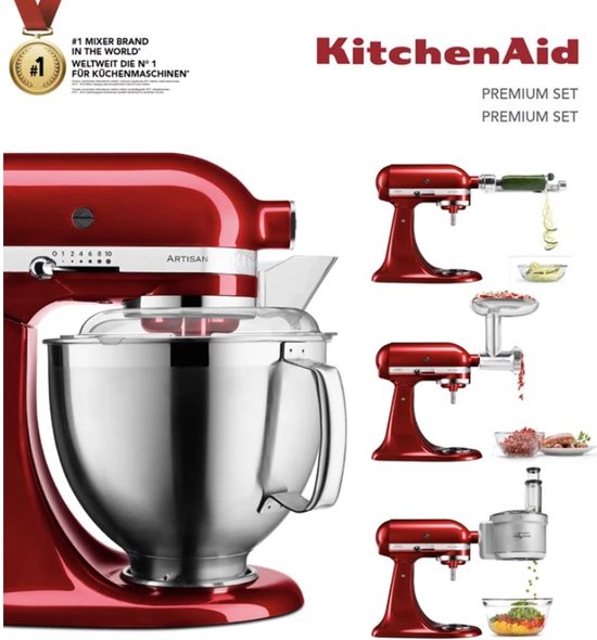 Kitchenaid Artisan Premium Bundle 1x 5KSM185PSECA + 1x 5KSM2FPA + 1x