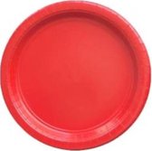 Kartonnen Bordjes rood 23cm 20 stuks - Wegwerp borden - Feest/verjaardag/BBQ borden