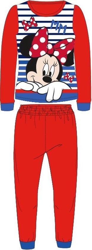 Minnie Mouse pyjama fleece rood maat 128