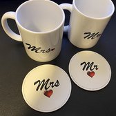 NB! Creative Boutique: Mrs. & Mr. Mug/Coaster Set/valentine's/valentijnsdag