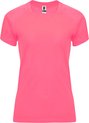 Fluorescent Roze dames sportshirt korte mouwen Bahrain merk Roly maat XXL