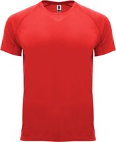 Rood unisex sportshirt korte mouwen Bahrain merk Roly maat L