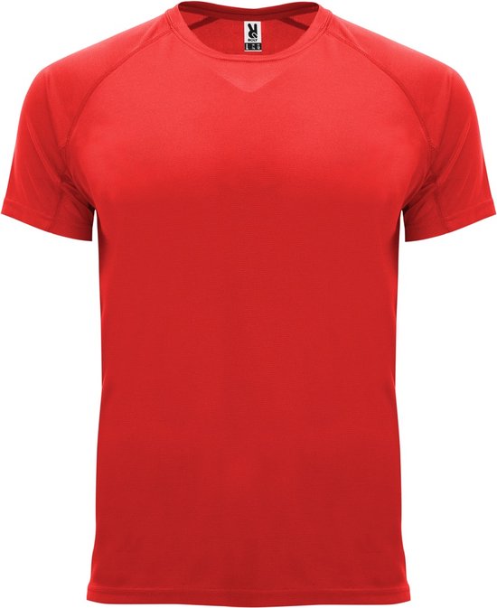 Rood unisex sportshirt korte mouwen Bahrain merk Roly maat L