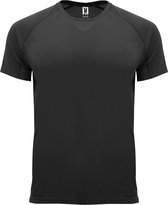 Zwart unisex sportshirt korte mouwen Bahrain merk Roly maat XL