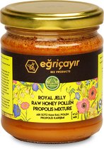 Egricayir - Mélange de miel cru avec gelée de Rojal - Pollen et propolis - 240gr - combinaison de trois produits naturels puissants - Plein de vitamines B et C, de minéraux, de protéines et d'antioxydants - Extra énergie, résistance et vitamines