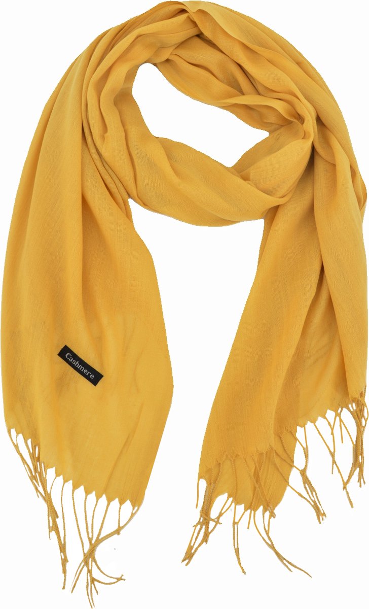 Pashmina Sjaal - Donkergeel | Polyester | 180 x 70 cm | Fashion Favorite