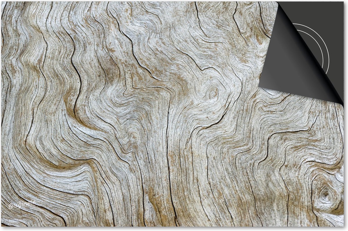 Inductie beschermer 60x60 - afdekplaat inductie mat - Dietrix Kookplaat beschermer - DELUXE - Hout en Boom - Schors organische vormen