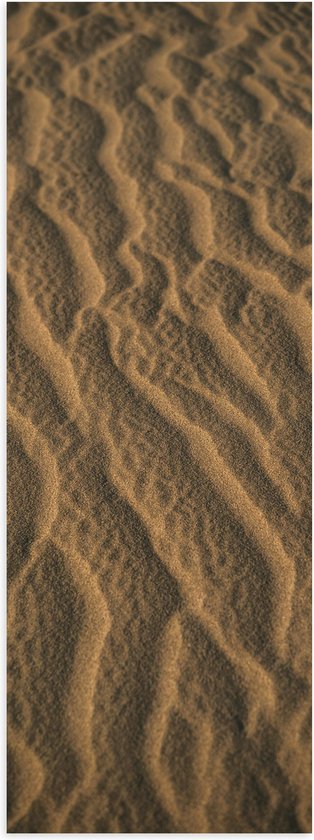 Poster Glanzend – Golvend Zand - 20x60 cm Foto op Posterpapier met Glanzende Afwerking