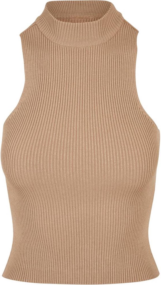 Urban Classics Short Rib Knit Turtleneck Mouwloze top 5XL Beige