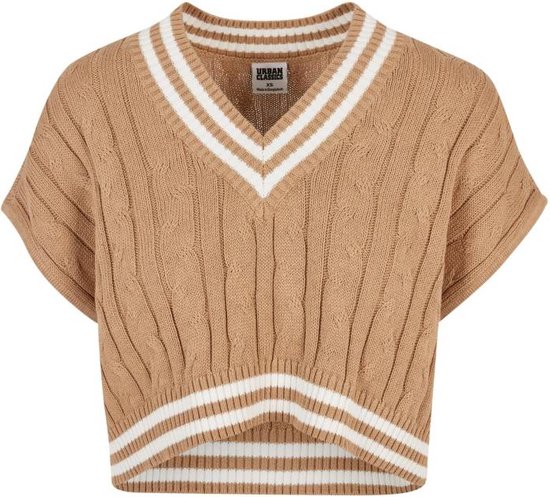 Urban Classics Crop Sweater/Sweater -XL- Cropped Knit College Slipover Beige