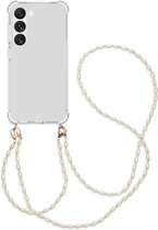 iMoshion Hoesje Met Koord Geschikt voor Samsung Galaxy S23 - iMoshion Backcover met koord + armband - Parels - transparant