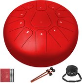 Vevor Tonque Drum – Hangdrum Complete Set Met Accessoires - Yogadrum – Rood – Hoge Kwaliteit
