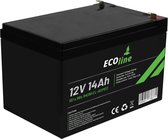 EcoLine - AGM 12V 14AH - 14000mAh VRLA Batterij - 151 x 98x 94(98) - Deep Cycle Accu.