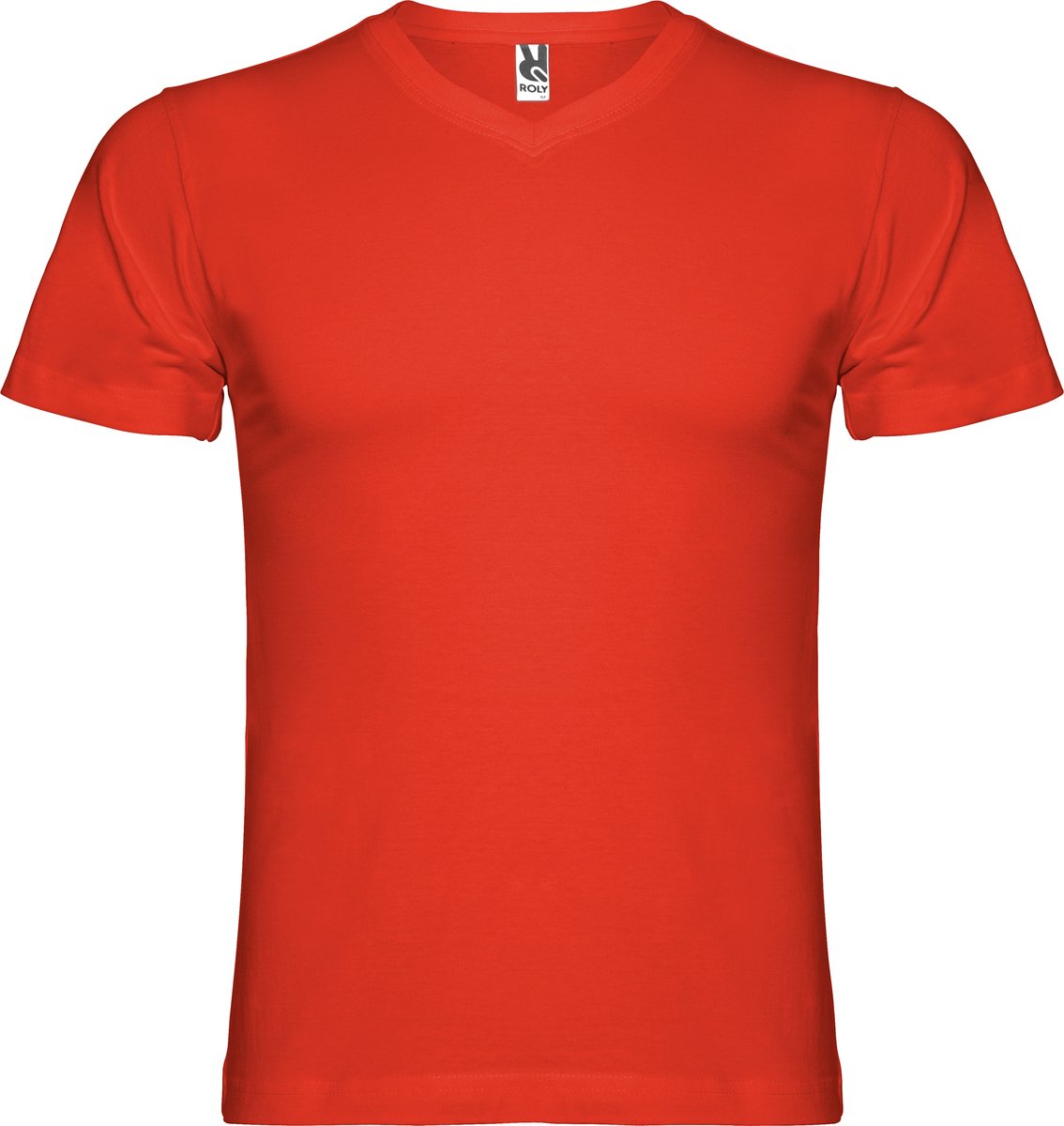 T-shirt ‘Samoyedo’ met V-hals merk Roly Rood