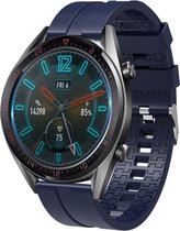 Strap-it Smartwatch bandje 20mm - siliconen stripe horlogeband geschikt voor Polar Ignite / Ignite 2 / Unite / Pacer - Amazfit GTS / Bip / GTR 42mm - Huawei Watch GT 2 42mm / GT 3 42mm / GT 3 Pro 43mm - donkerblauw