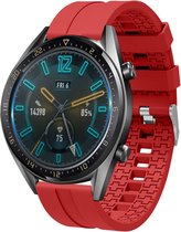 Strap-it Smartwatch bandje 20mm - siliconen stripe horlogeband geschikt voor Polar Ignite / Ignite 2 / Unite / Pacer - Amazfit GTS / Bip / GTR 42mm - Huawei Watch GT 2 42mm / GT 3 42mm / GT 3 Pro 43mm - rood