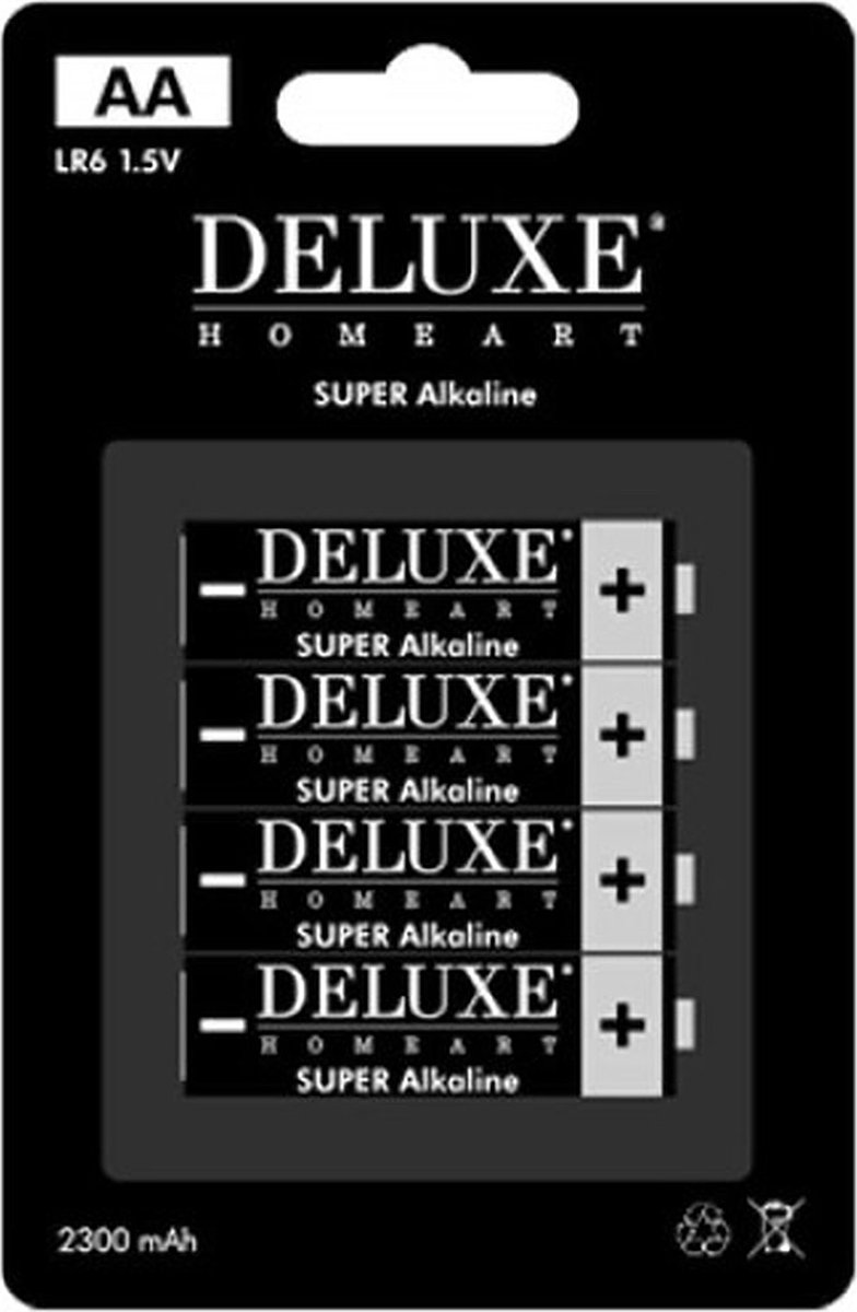 DeLuxe Homeart AA Batterijen 4 stuks Super Alkaline