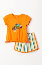 Woody pyjama meisjes - oranje - toekan - 231-3-BST-S/539 - maat 80
