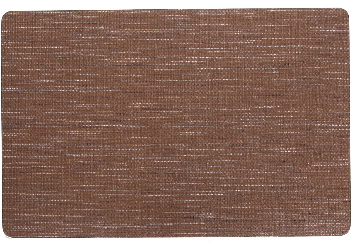 Cosy & Trendy tafel Placemat - rechthoekig - vinyl bruin - 29 x 44 cm - Tafel dekken
