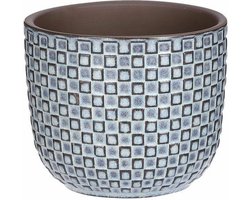 Mica Decorations Plantenpot - blauw - keramiek - D11xH9 cm - bloempot
