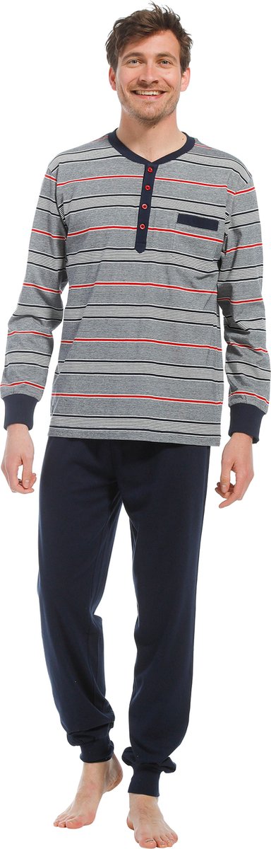 Pastunette for Men - Stripes - Pyjamaset - Grijs/Blauw - Maat XL