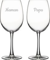 Rode wijnglas gegraveerd - 58cl - Maman & Papa