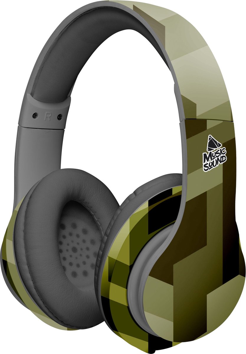 Music Sound koptelefoon bluetooth 5.0 - Camou - hoofdtelefoon draadloos - on ear koptelefoon -uitstekende geluidskwaliteit - comfortabel - duuzaam