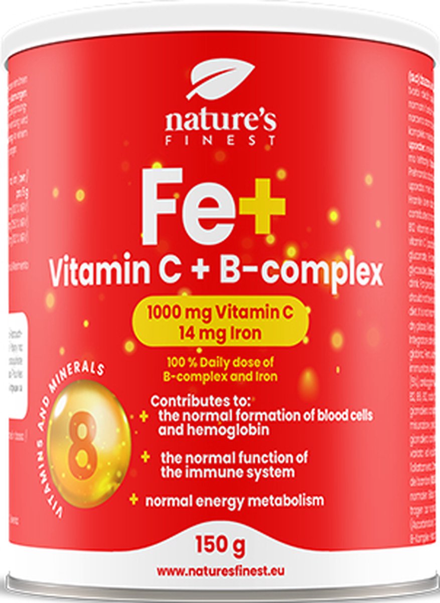 Nature's Finest IJzer + Vitamine C + B-complex | Een revolutionaire formule van ijzer, vitamine C en B-vitaminen
