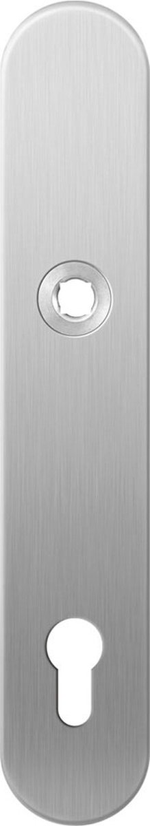 GPF1100.20L langschild 218x40x8,5mm PC92 afgerond linksdraaiend RVS geborsteld